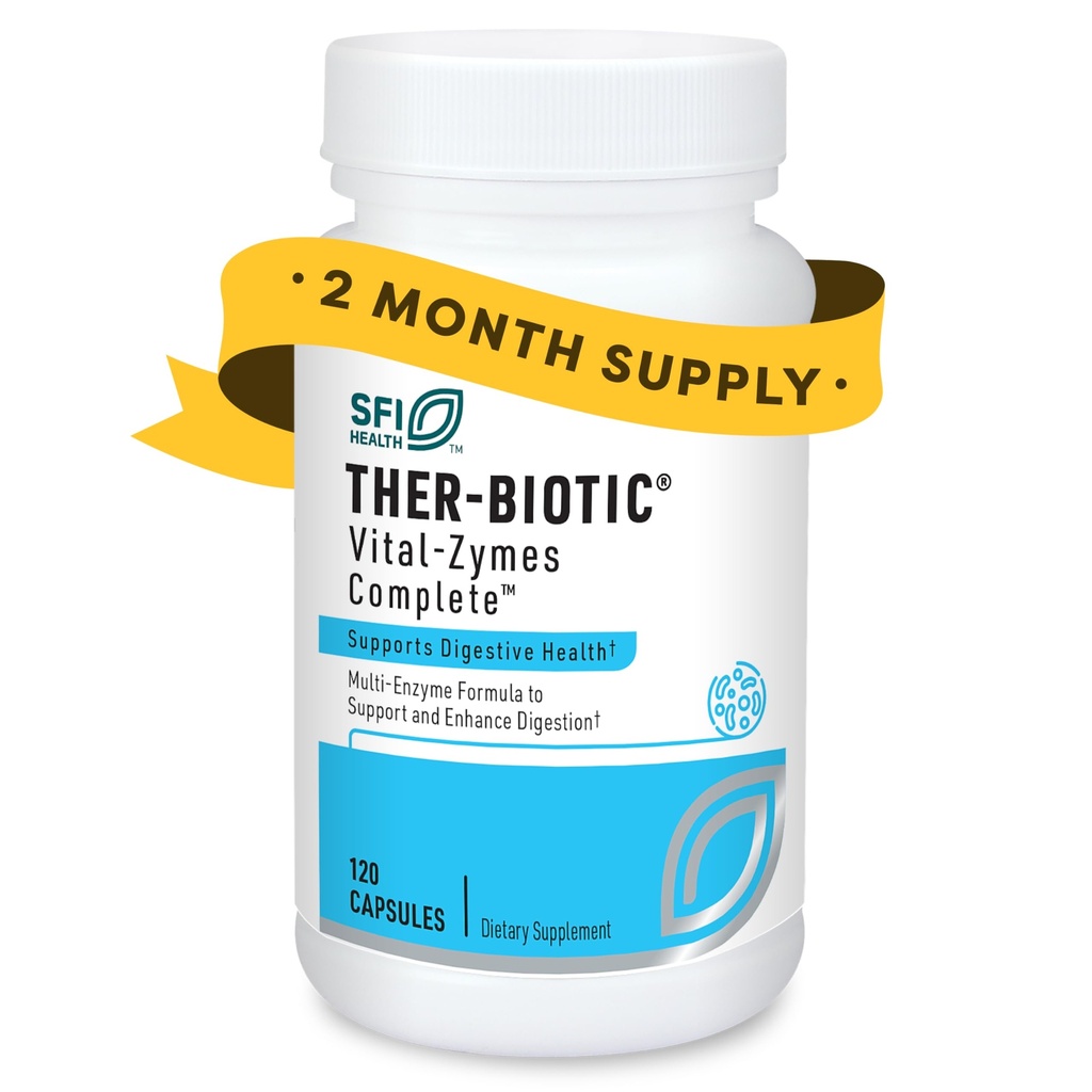 SFI Helse Multi Enzyme Supplementer for Digestive Helse - Termisk Vital-Zymes Complete - Digestive Enzymes for å hjelpe Ease Indigestion & Aid Nutrient Absorpsjon (120 Kapsler)
