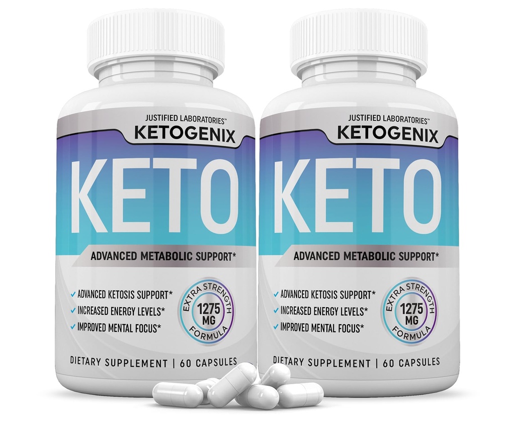 (2 Pakke) Ketogenix Keto piller 1275MG ny og forbedret formel inneholder Apple Cider Vinegar Extra Jomfru Olive Olje pulver Grønn Te Leaf 120 Kapsler