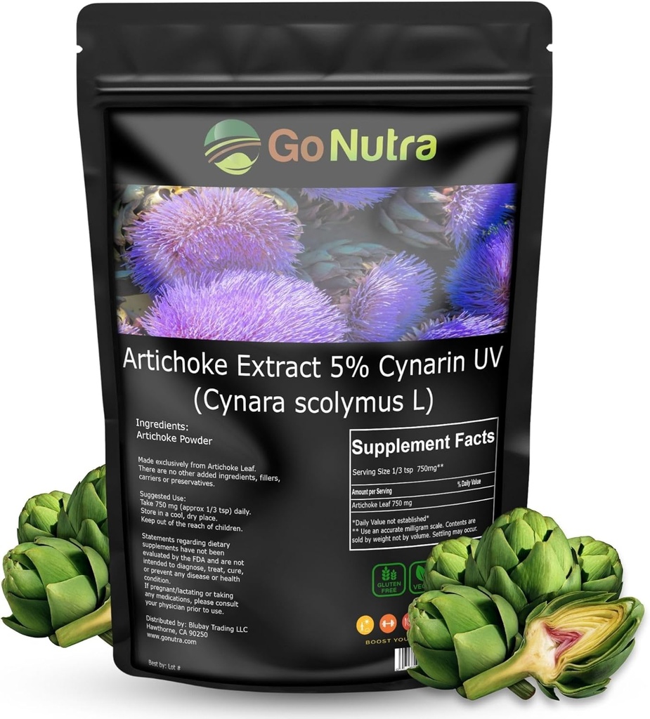 Go Nutra Artichoke ekstrakt pulver Potent 5% Cynarin Artichoke pulver ren artichoke leaf & Stem 4oz.