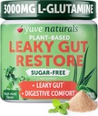Yuve Gut helsegjenoppretting, Vegansk og ikke-GMO Leaky Gut Repair kosttilskudd, hjelper til å lindre bloating, Heartburn, Pensum, Gas & SIBO, med L-Glutamine, Licorie, & Aloe, Farmasøytisk Grade, 30 Servs