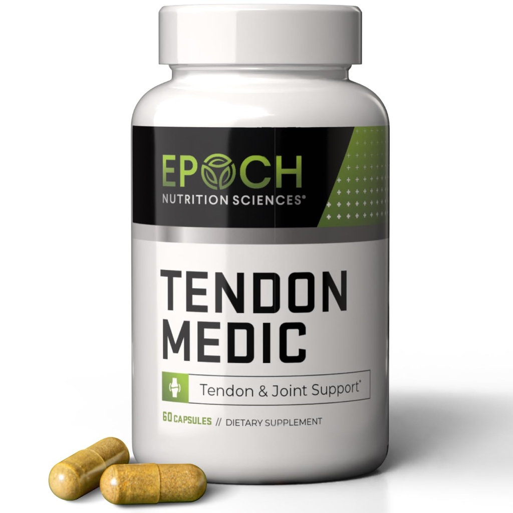 Tendon Medic Joint & Tendon Support Supplement – Mobilitet & Fleksibility Formula – Naturlige ikke-GMO kapsler for ledd smertelindring, Tendonitt, ledbetennelse og muskelgjenvinning – 60 Caps