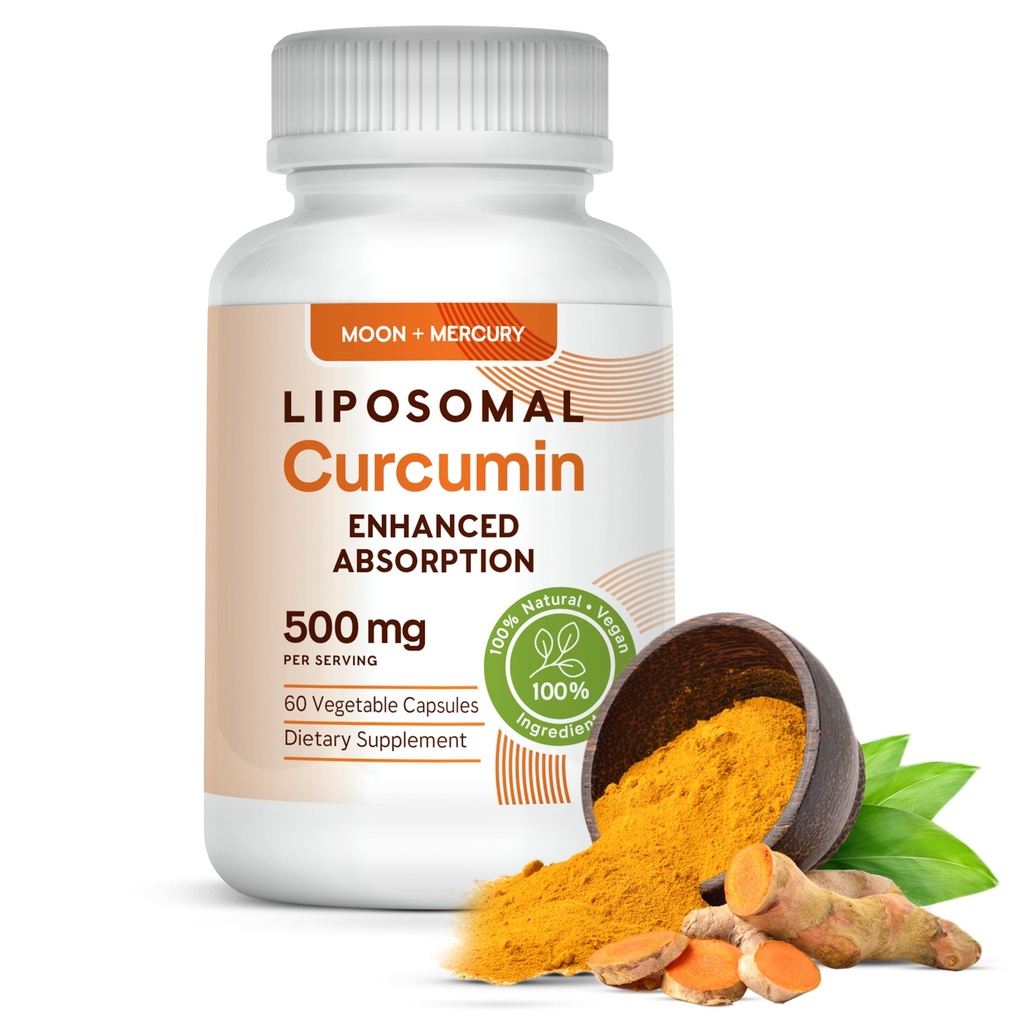 Liposomal Turmeric Curcumin 500mg - 60 Turmeric Curcumin Kosttilskudd Kapsler