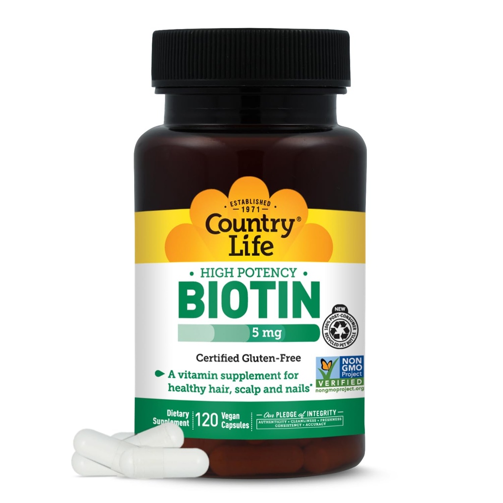 Country Life Country Life Biotin 5 mg Vegicaps, 120 greve
