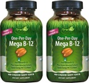 Irwin Naturals One-Per-Day Mega B-12 1500mcg høy potens Metylcobalamin vitamin - rask forbedret absorpsjon med MCT + asiatisk Ginseng - naturlig energi Boost - 60 flytende Softgels (pakke med 2)