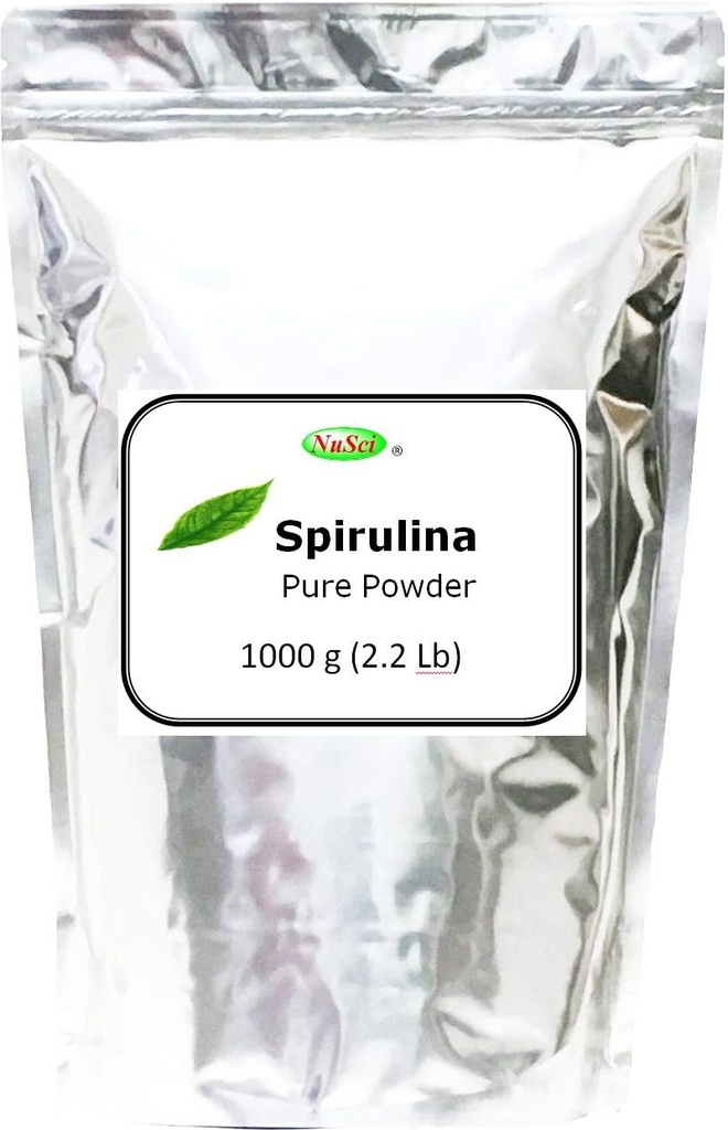 Økologisk voksende Spirulina pulver 1000g (1.0Kg, 2.2 lb) bulk ren frisk GMO gratis ikke-irradiert