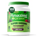 Amazing Grass Grønn Superfood Antioksidant: Grønn pulver med organisk spirulina, Beet Root pulver, Elderberry & Probiotika, Søt Berry, 100 serveringer (Packing May Vary)
