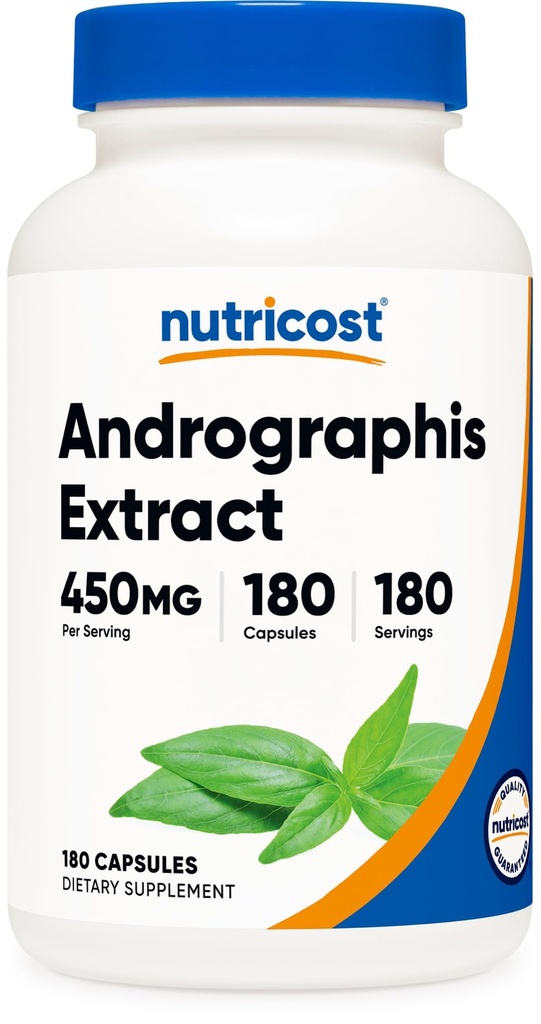 Nutricost Andrographis Extract 450mg, 180 vegetariske kapsler - Ikke-GMO & Glutenfri
