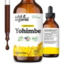 Wild & Organic Yohimbe Kosttilskudd for menn og kvinner - 5 mg Yohimbine Extract Tinktur - alkoholfri Yohimbe Bark Drops - Vegansk, ikke-GMO & Sukkerfri - 4 fl oz