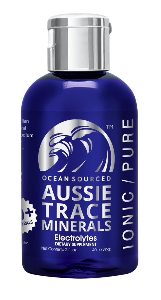Aussie Trace Minerals - Magnesium Rich, Lav Natrium, Komplett elektrolyte Drops for Hydrasjon, Energi og Recovery - 2oz / 60ml Flytende Supplement - Vegan, Keto Vennlig