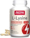Jarrow Formler L-Lysine 500 mg, Diett Supplement, Aminosyre for proteinsyntese og sunn vevsstøtte, 100 kapsler, 100 dagers forsyning