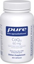Rene innkapslinger CoQ10 60 mg Coenzym Q10 Supplement for energi, antioksidanter, hjerne- og cellehelse, kognisjon og kardiovaskulær støtte* 250 Kapsler