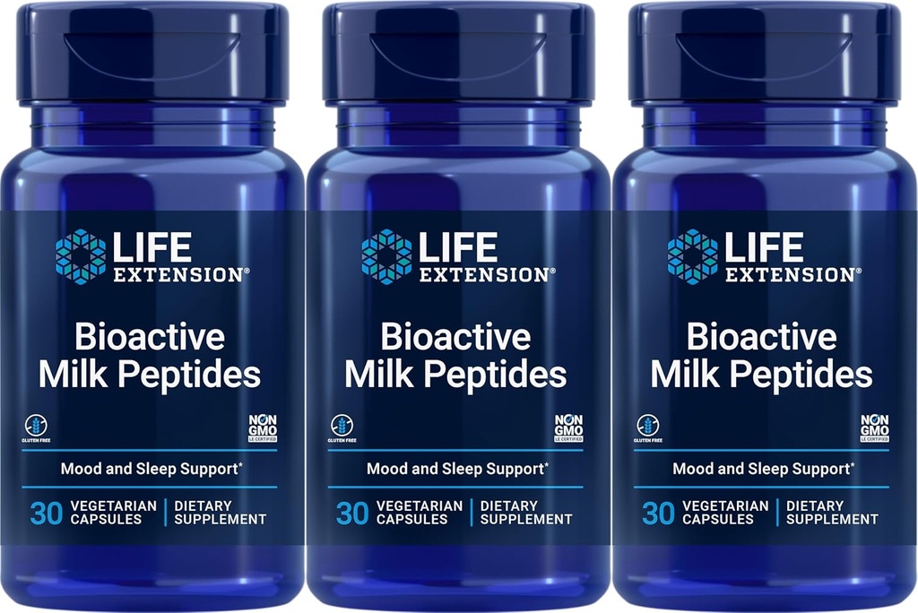 Livsforlengelse Bioaktive melkeptider, 30 vegetariske kapsler (pakke på 3)