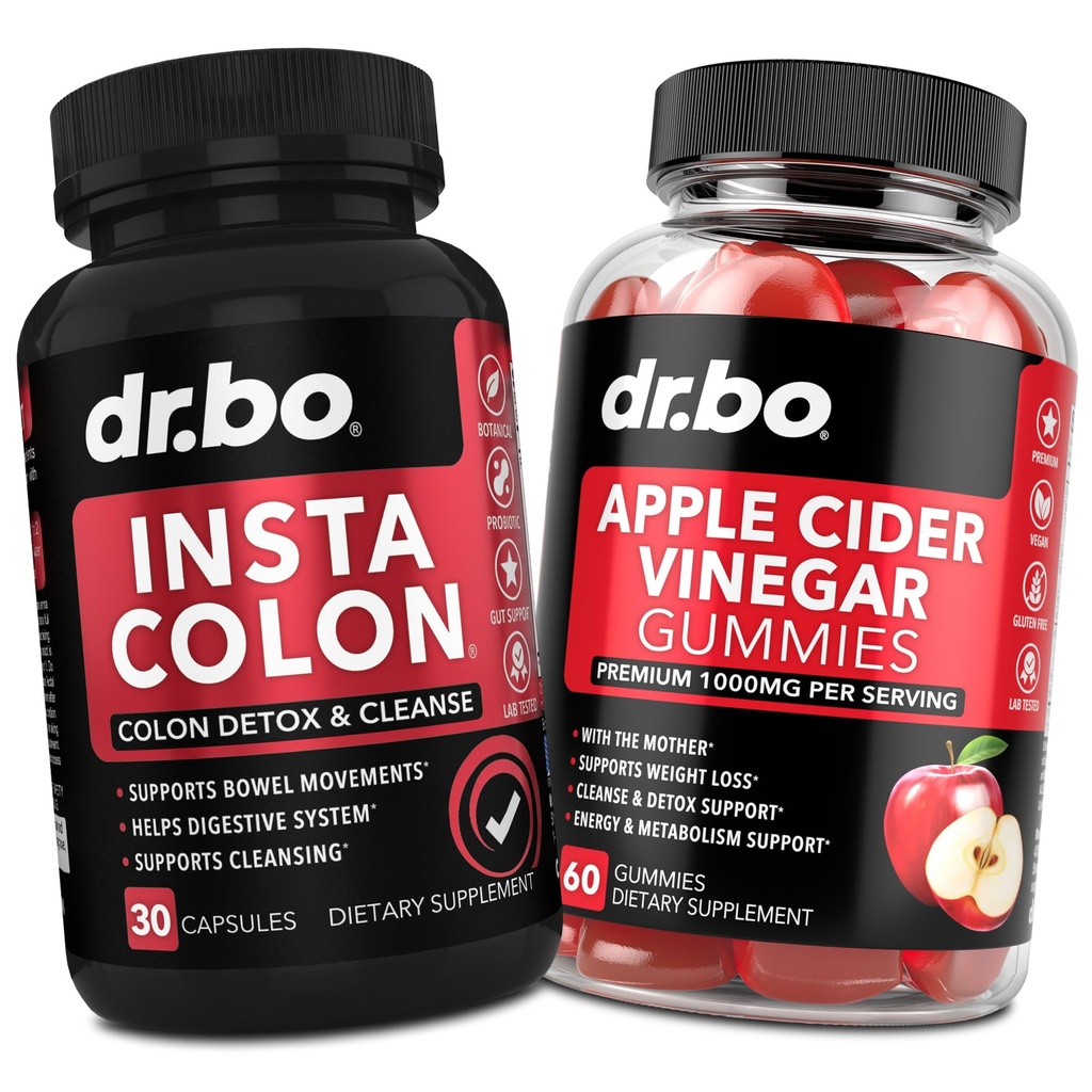 Colon Cleanser Detox & ACV Apple Cider Vinegar Gummies - 15 dagers Colon Cleanse Pills Poop Flush & ACV Gummies kosttilskudd - Bowel Movement Kosttilskudd for intestinal Mage Bloating Gut Support