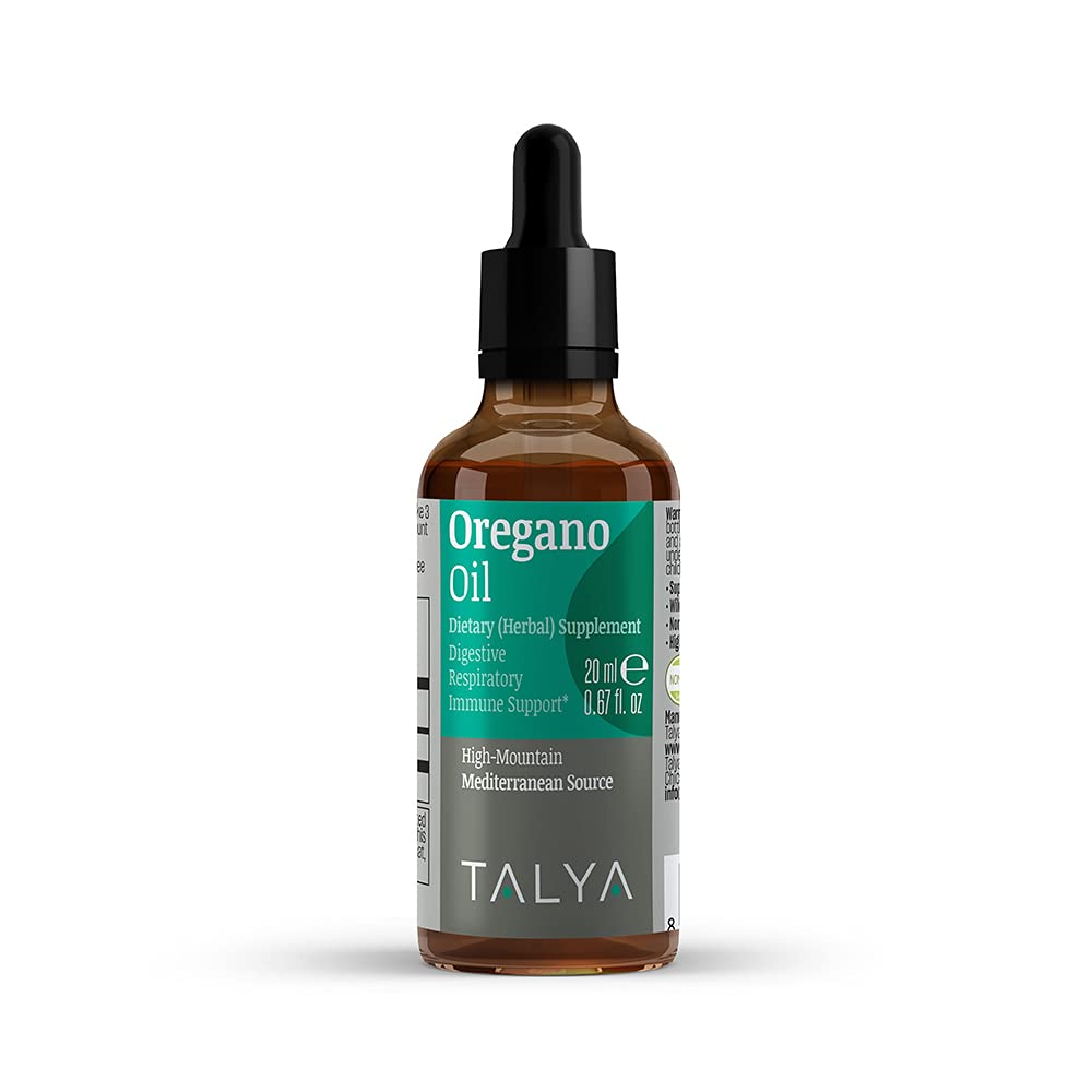 TALYA Oregano Oil 0.67 fl.oz | Oil of Oregano Liquid | Immune Support, High Carvacrol, Digestive Health | Non-GMO | Vegan | Mediterranean Oregano