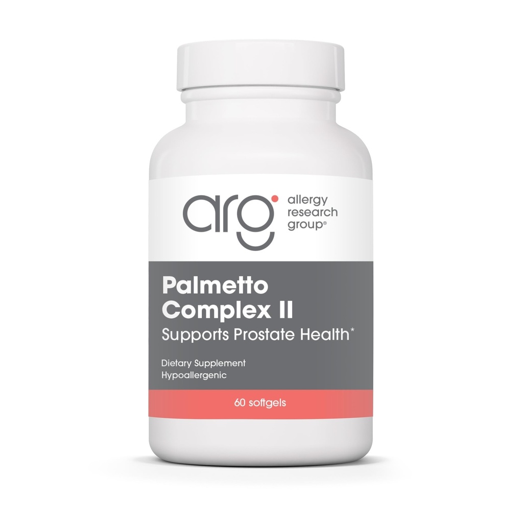 Allergy Research Group Palmetto Complex II - Prostata Support, Sag Palmetto for menn og kvinner, med Lycopen, Pumpkin Seed Oil, Sink - 60 Count