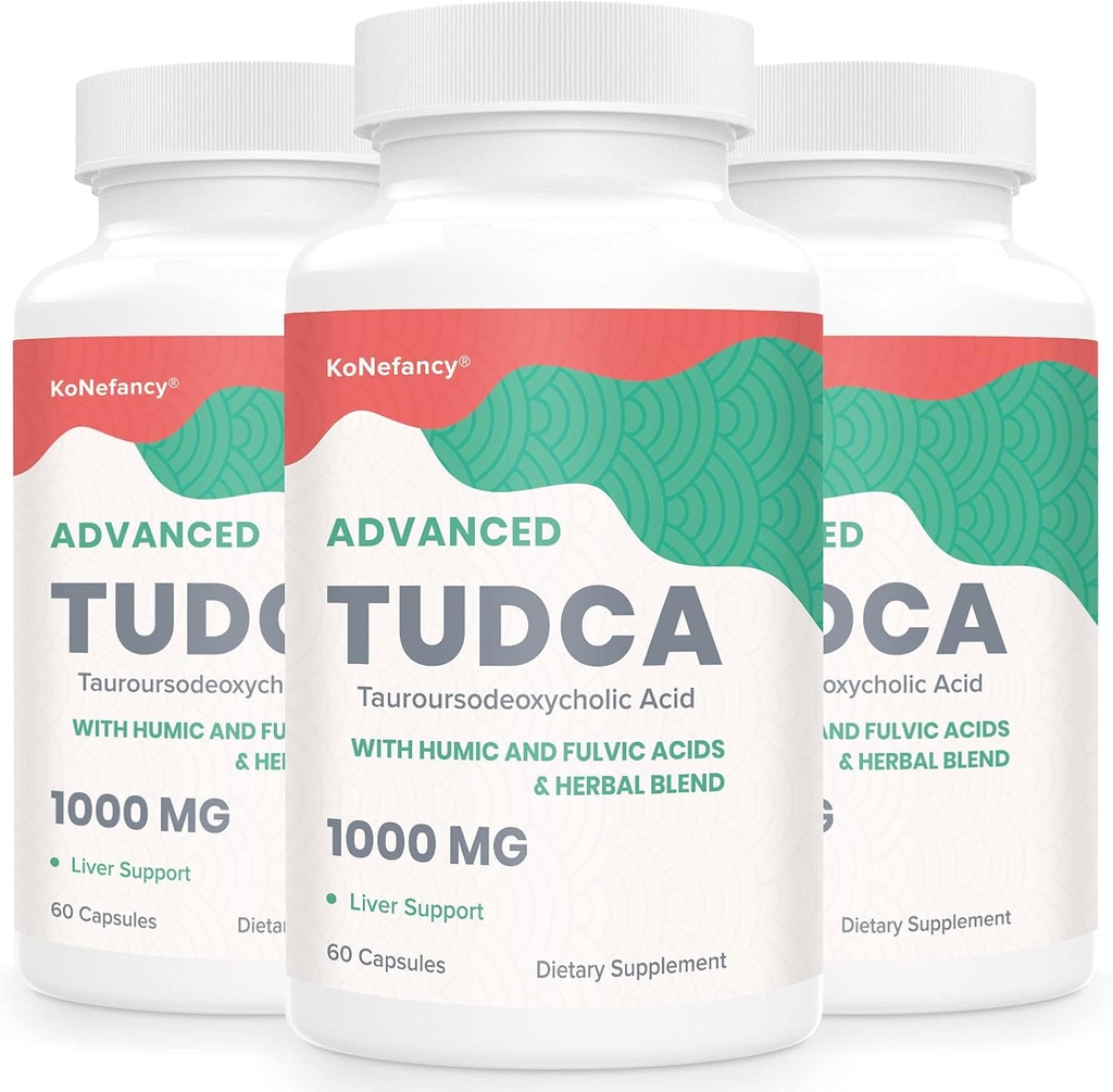 TUDCA Liver Supplements 1000mg - 180 Vegan Capsules,Milk Thistle Herbal blanding med fulvic og Humic Acid for lever,Digestiv helse