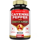 6in1 Cayenne Pepper Capsules med Ginger Root, Beet Root, og Black Pepper og mer - 60 Kapsler - Cayenne Supplement støtter Digestion System, Immunitet