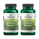 Swanson Turmeric & Black Pepper - organisk felles helse, hjertehelse, digestion, og lever støtte Supplement - naturlig formel for forbedret biotilgjengelighet og absorpsjon - (60 Veggie Capsules) 2 Pack