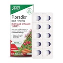 Floradix Iron Tabletter - Jern Supplement med B vitaminer, Folinsyre, Vitamin C & mer - Energistøtte - Vegetarisk og glutenfri - 80 tabletter (80 Serveringer)