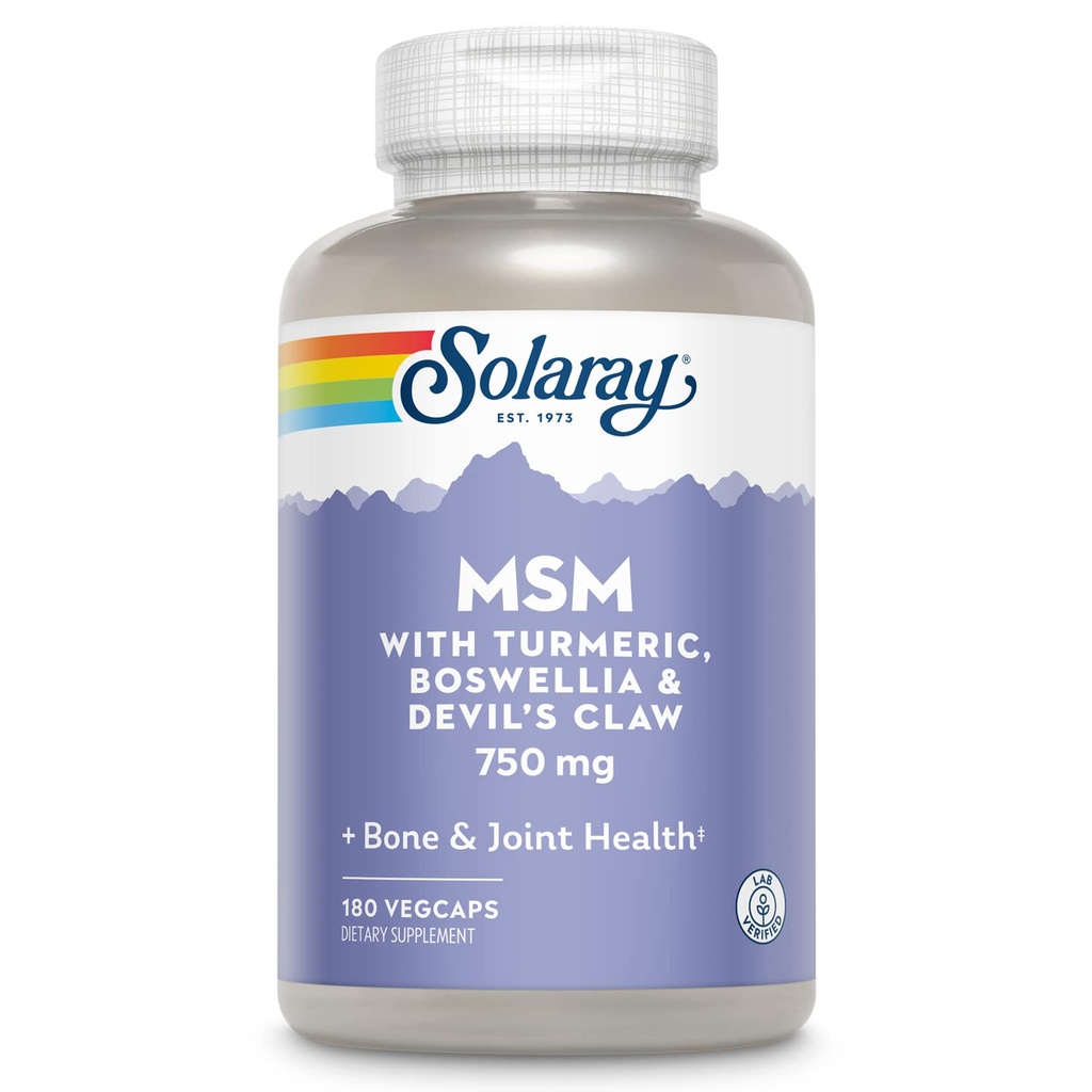 Solaray MSM Kapsler, 750 mg, 180 greve