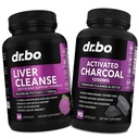 Liver Cleanse & Aktivert Charcoal Capsules - Liver Helse piller med artichoke, Berberine, gurkemeie urter - 1200 mg økologisk kokosnøtt Charcoal piller for magegass og blomstring støtte