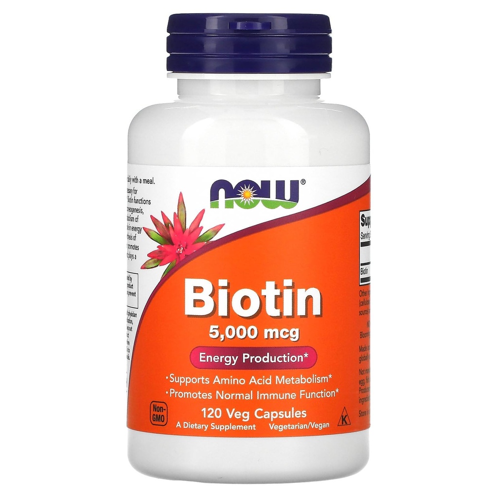 Nå Mat Biotin 5 MG vegetariske kapsler, 120 greve