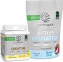 Sunwarrior Kreatin Monohydrat Powder Lemonade Flavored 50 Serveringer & Hydration Elektrolytt blanding Kokos Berry Flavored 30 Serveringer