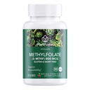 PlantFusion Vegan høy potens Metylfolat 5-MTHF – Fastvirkende sublingual Metyl Folat Supplement er 6X mer absorberbar - Ikke-GMO, støtter kardiovaskulære og hjernen - 60 Lozenges