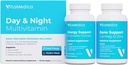 Multivitamin dag og natt rutine | Energi og mental klarhet, Bein og ledd, Skjønnhet, Restful søvn | 30-dagers  Supply vitaminer A, C, D, E, B-kompleks Magnesium, Biotin, Sink, Botaniske, & Mineraler