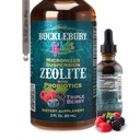 BUCKLEBURY flytende Zeolite Detox for barn med probiotika - sukker gratis naturlig Berry Flavour Probiotika for barn - Zeolite Heavy Metal Detox og immunstøtte - 2 Fl Oz