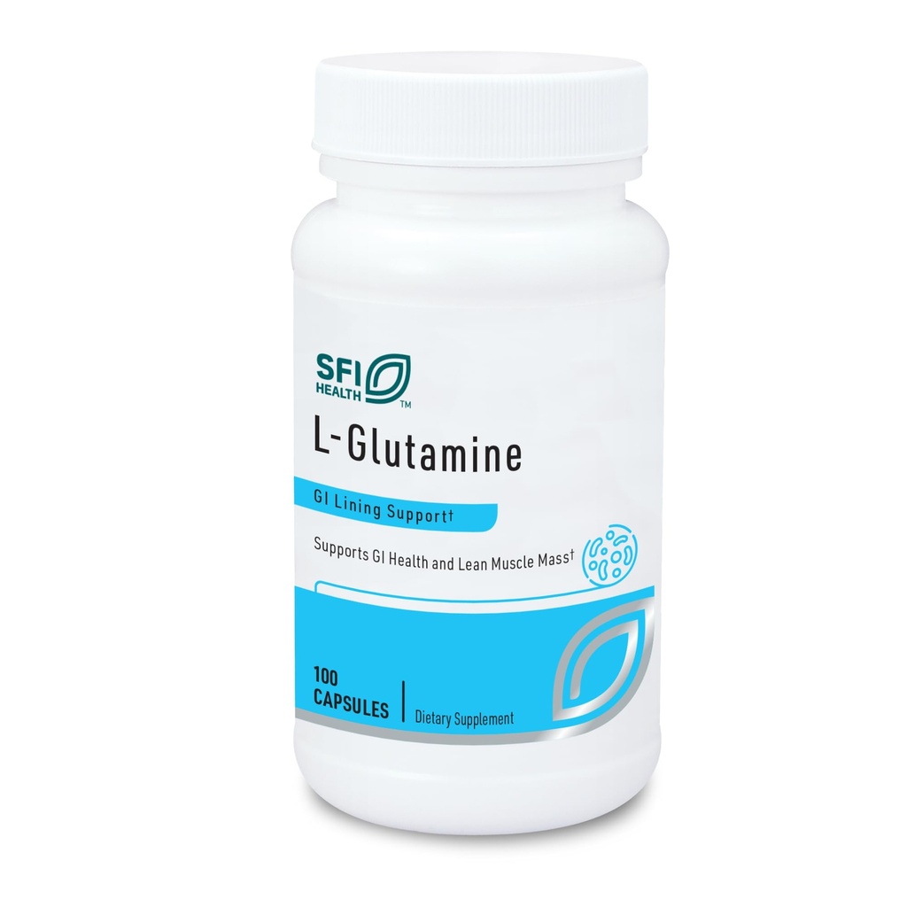 Klaire Labs SFI Helse L Glutamin Kapsler - 500 Milligrams Hypoallergenic Aminosyrer Supplement - støtter Muskel & GI funksjon - Smakfri & Glutenfri (100 kapsler)