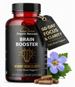 Bacopa, Organic Brain Booster, Nootropic Brain Supplement, Bacopa Monnieri / Brahmi, for mental skarphet, fokus, minne og kognitiv velvære, 120 kapsler 500 mg, 2 måneders forsyning