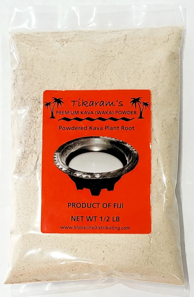 Tikarams Kava Kava - Premium Fiji Waka (Nobel lateral Root Kava pulver) 1/2 pund (8oz) - Fiji marked engros, 8oz (1/2 pund)