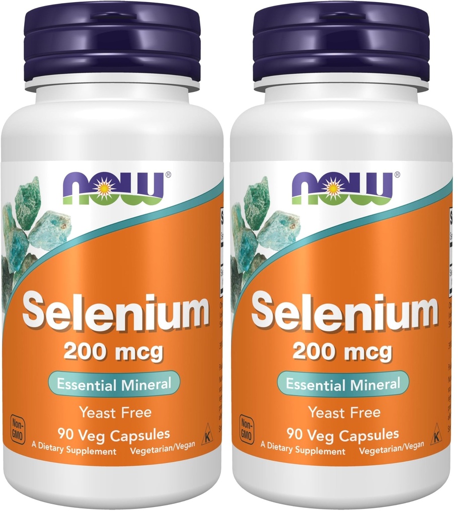 NU Supplements, Selenium (L-Selenometionin) 200 mg, essensielle mineral*, 90 Veg Kapsler (pakke på 2)