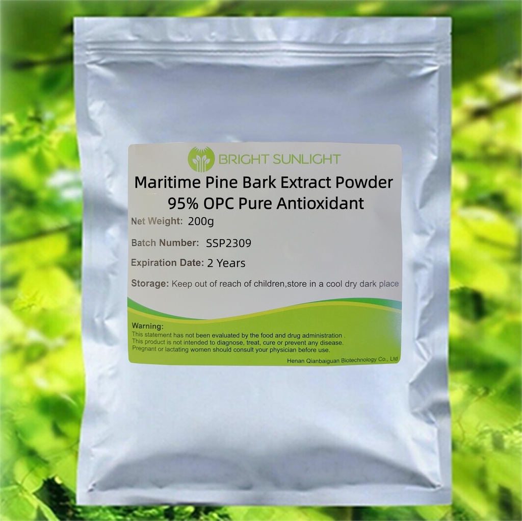 Maritime Pine Bark Extract pulver 95% OPC ren antioksidant 200g