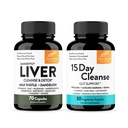 Sandhu's Liver Rengjøring Detox støtte og 15 dagers Gut Cleanse støtte Supplement for kvinner og menn