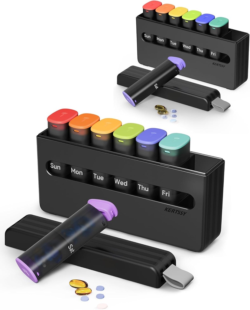Ukentlig piller Organizer 2 ganger om dagen - Am Pm Pill Box 7 Day, Stor to ganger medisin piller tilfelle for daglig medisinering, vitaminer, fiskeoljer, kosttilskudd bærbar uke piller beholder.