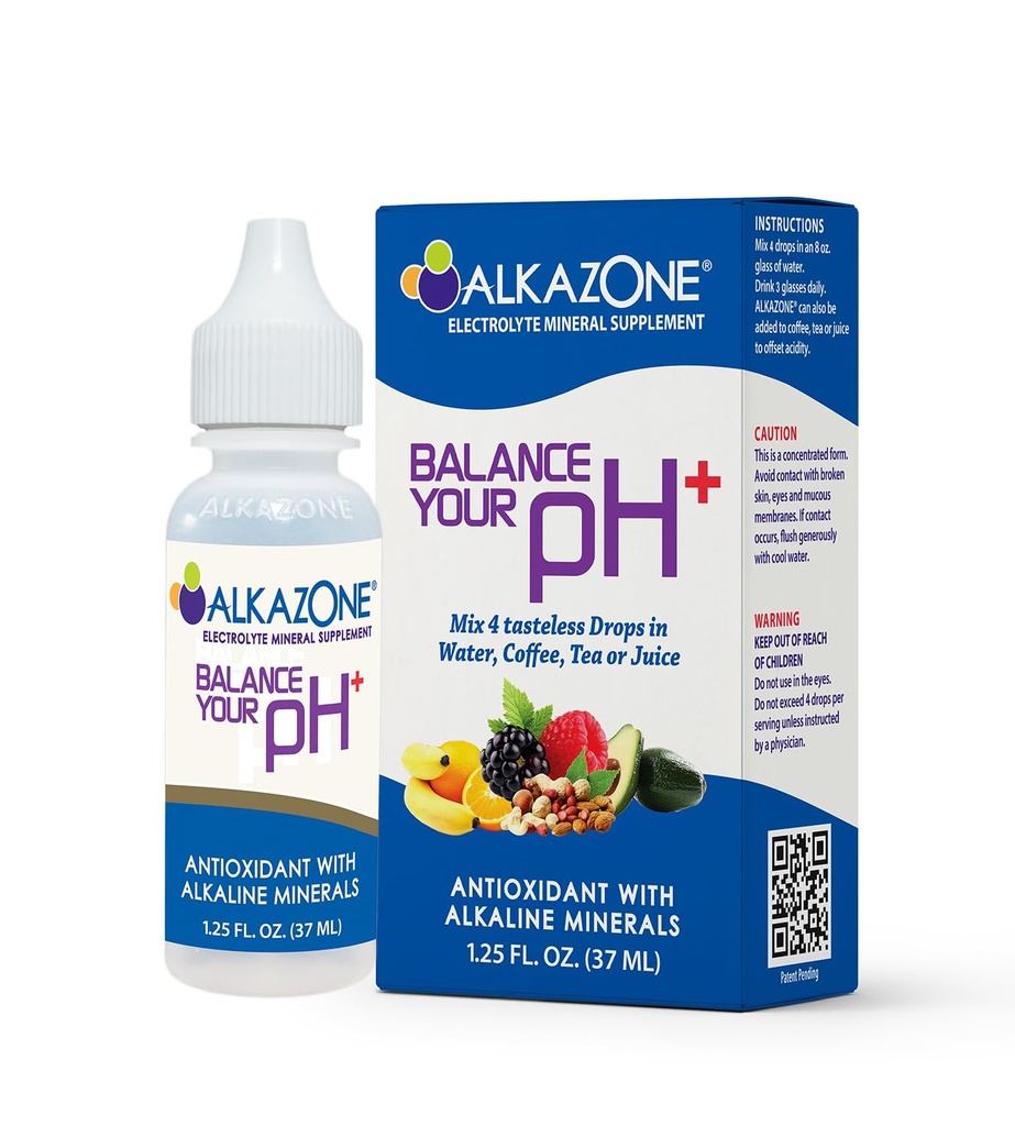 Alkazone Balanse din pH Plus antioksidanter Alkaline Mineral Drops Forbedre din Hydration med hver dråpe!