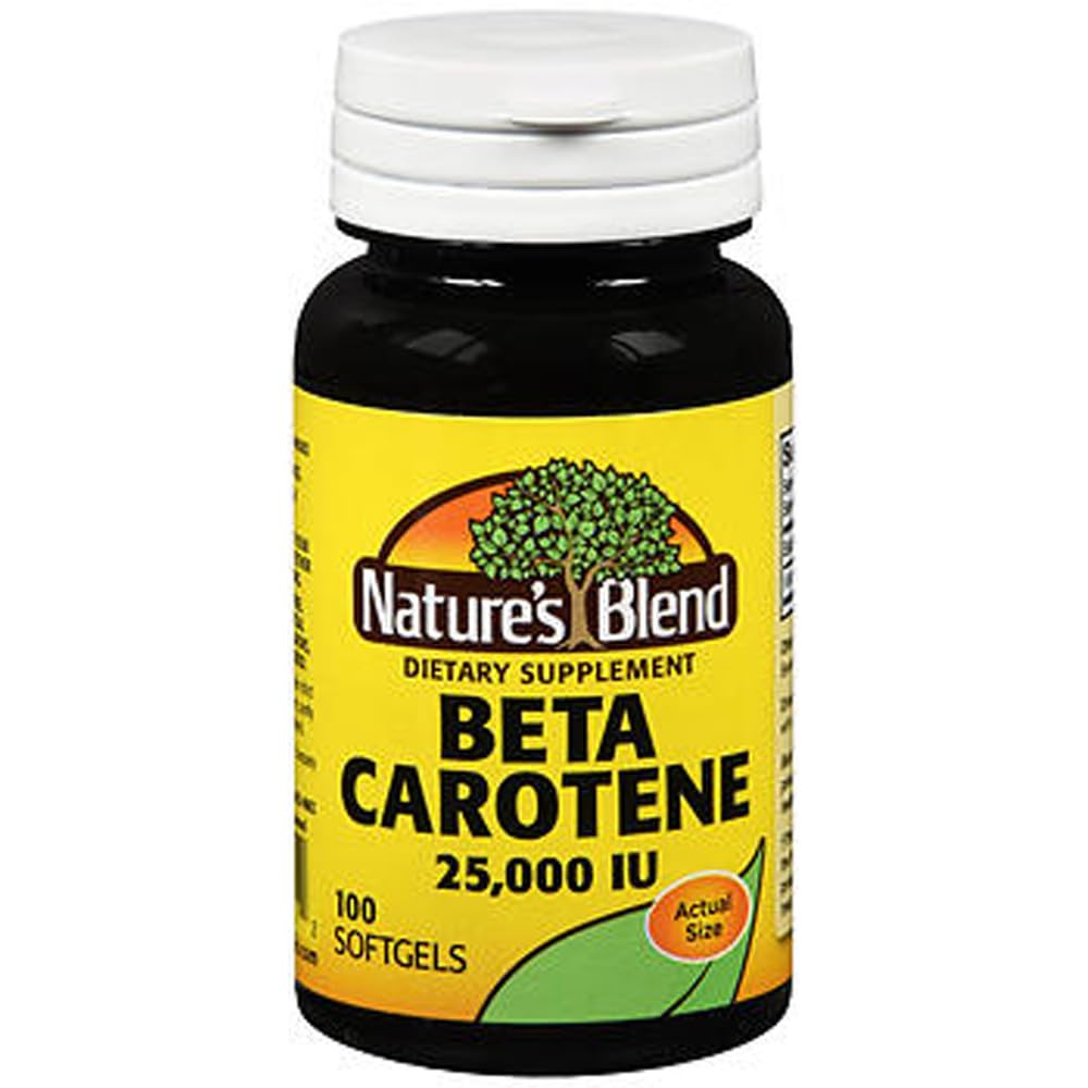 Naturens blanding Beta Carotene 25000 IE - 100 myk geler, pakke med 2