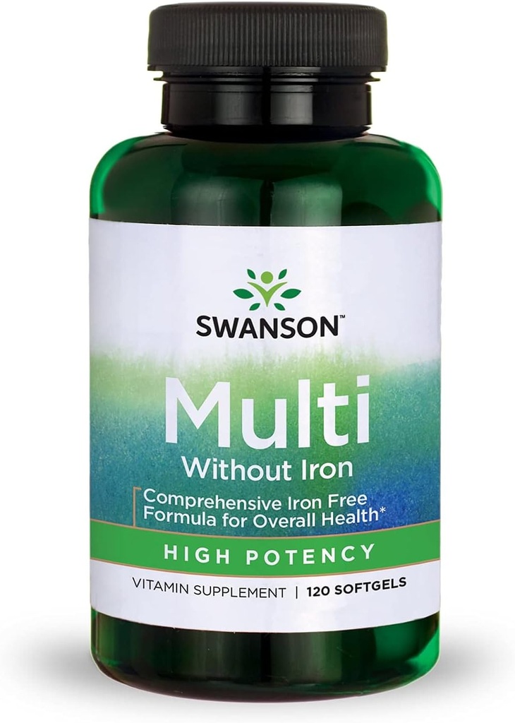 Swanson Multi uten jern multivitamin helse Supplement jernfri formel 120 Softgels Sgels