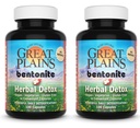 Yerba Prima Great Plains Bentonitt Clay Caps Plus Herbal Detox (Pack of 2) - Mat Grade - Liver & Colon Cleanse Supplement Kapsler