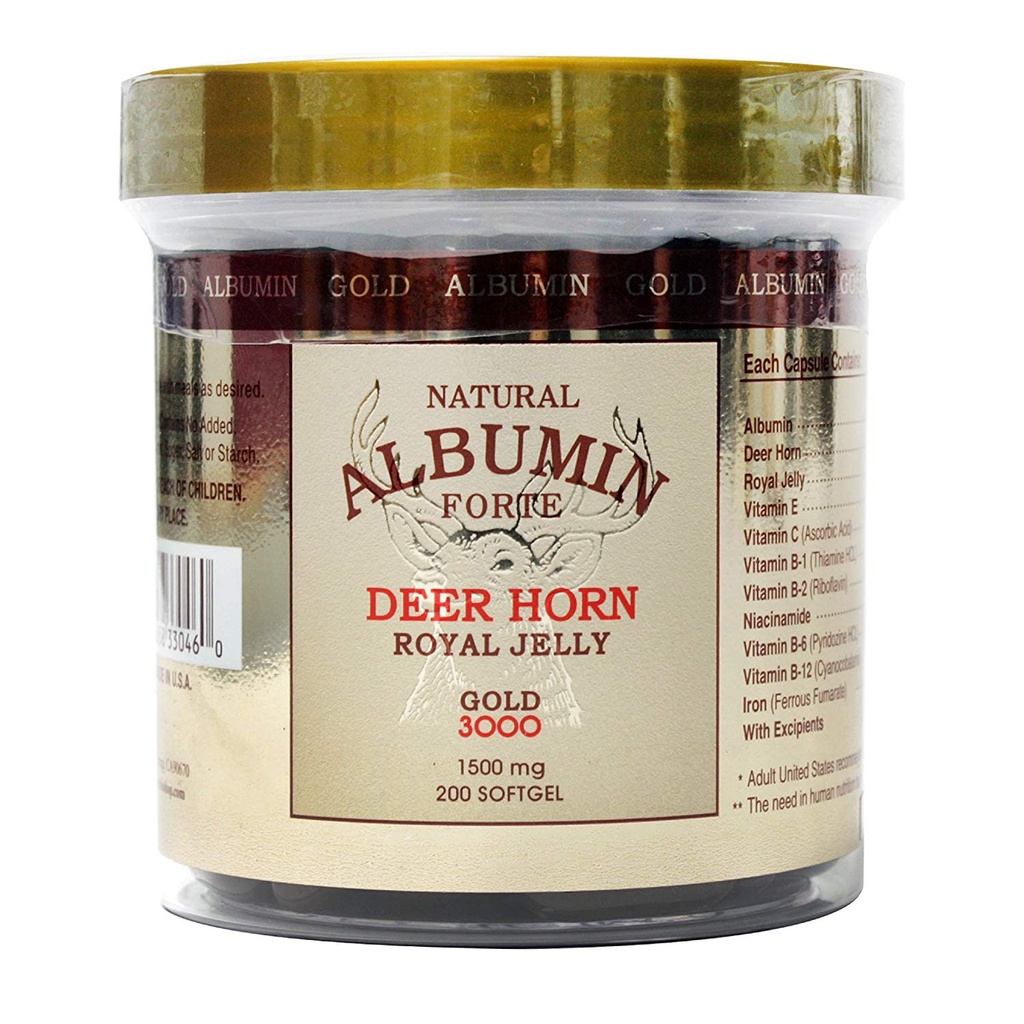 Naturlig albumin Forte Hjorte Horn Royal Jelly - 1500mg/2007 Softgel