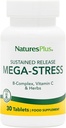 Natures Plus Mega Complex, Utgivelse - 30 vegetariske tabletter - B kompleks, vitamin C Supplement, Kamille og urter - Glutenfri - 30 Services
