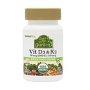 Natures Plus Kilde til Livshage vitamin D3 & K2-60 Vegankapsler - Fremmer Bone Support, Immunfunksjon, Cardiovaskulær Helse og Mood Balance - Vegan, Glutenfri - 60 Serveringer