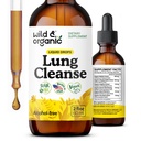 Wild & Organic Lung Cleanse Tinktur - Mullein Leaf Ekstrakt for Lungs - Herbal Detox Kosttilskudd - Vegan, Sukker & alkoholfri Mullein Drops - 2 fl oz
