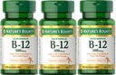 Naturens Bounty B-12 hurtigoppløselige tabletter 500 Mcg, 300 tabletter (3 X 100 greve flasker)