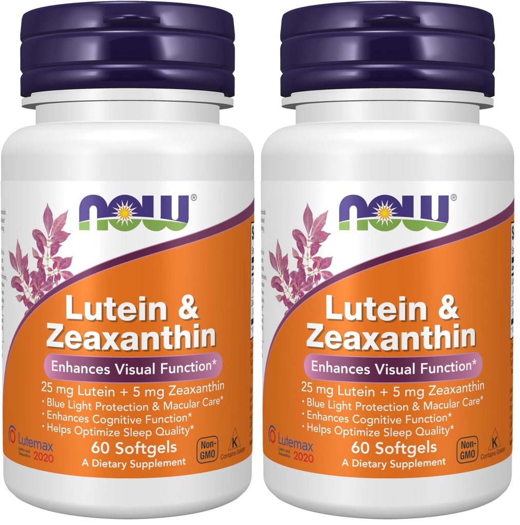 NU Kosttilskudd, Lutein og Zeaxanthin med 25 mg Lutein og 5 mg Zeaxanthin, 60 Softgels (pakke på 2)
