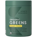 Sports Research® Organic Pineapple Coconut Greens - Digestive Health, Natural Energy & Mood Support* - Certifisert organisk pulver - 20 Services
