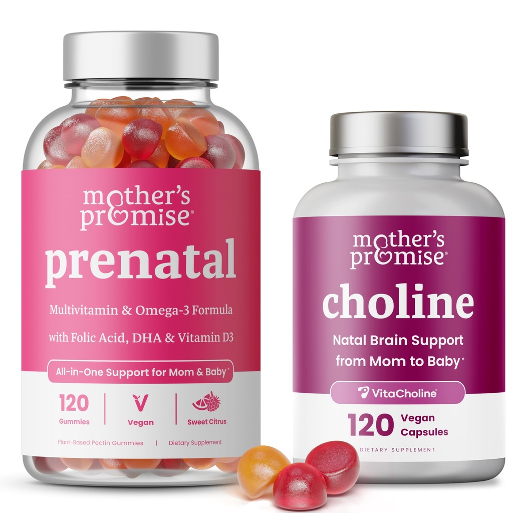 Mors løfte Prenatal Gummies & Choline Kapsler Bundle