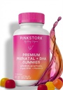 Rosa Stork Premium Prenatal Gummy Vitaminer med DHA, Folat, og vitamin D - Multivitamin og ernæringsmessig blanding for neural tube og føtal hjerneutvikling - Graviditet må ha - 60 Vegan Gummies